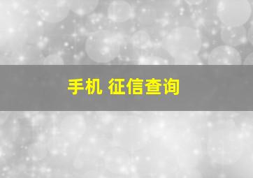 手机 征信查询